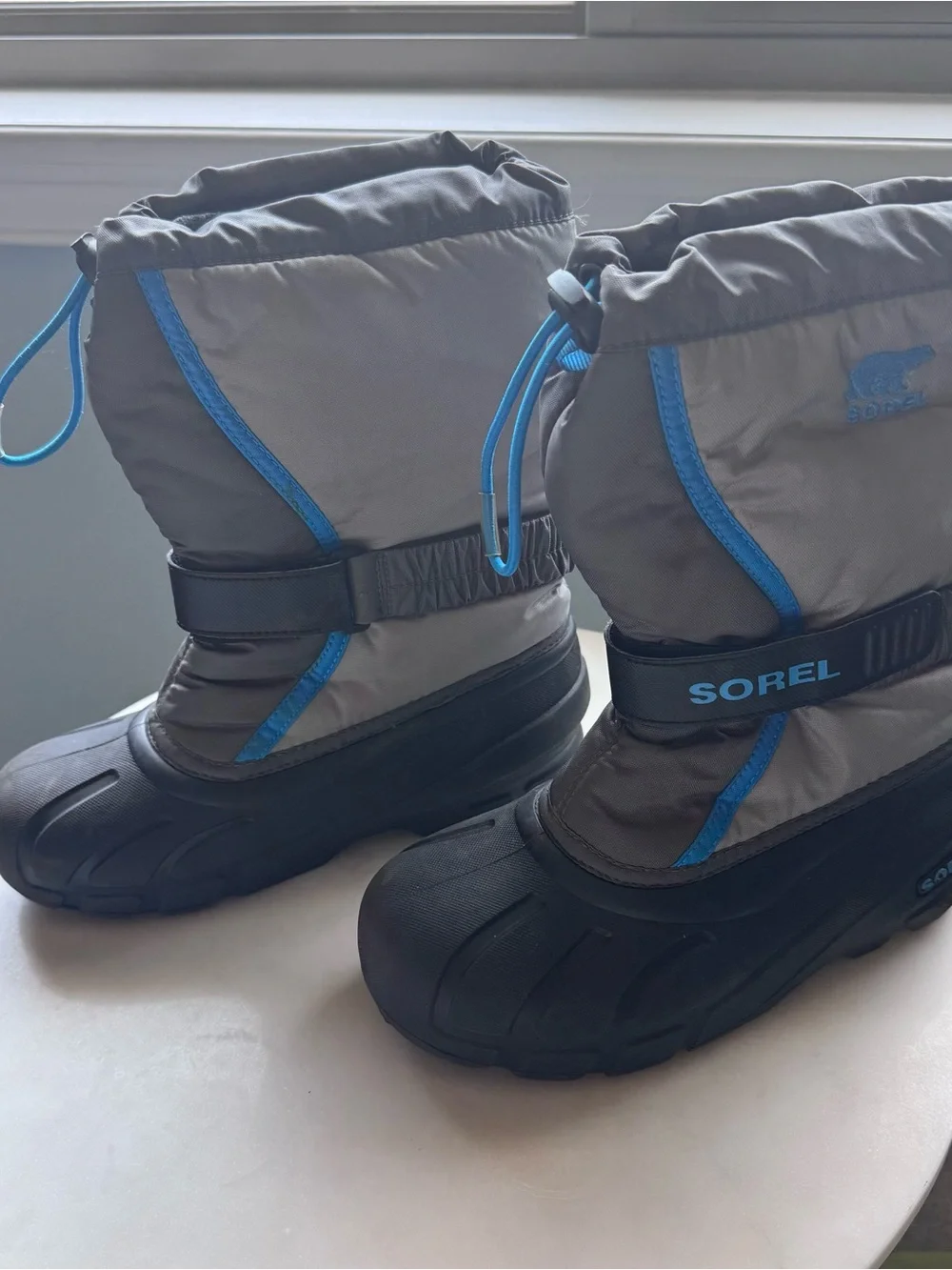Sorel Kids' Grey and Blue Winter Snow Boots